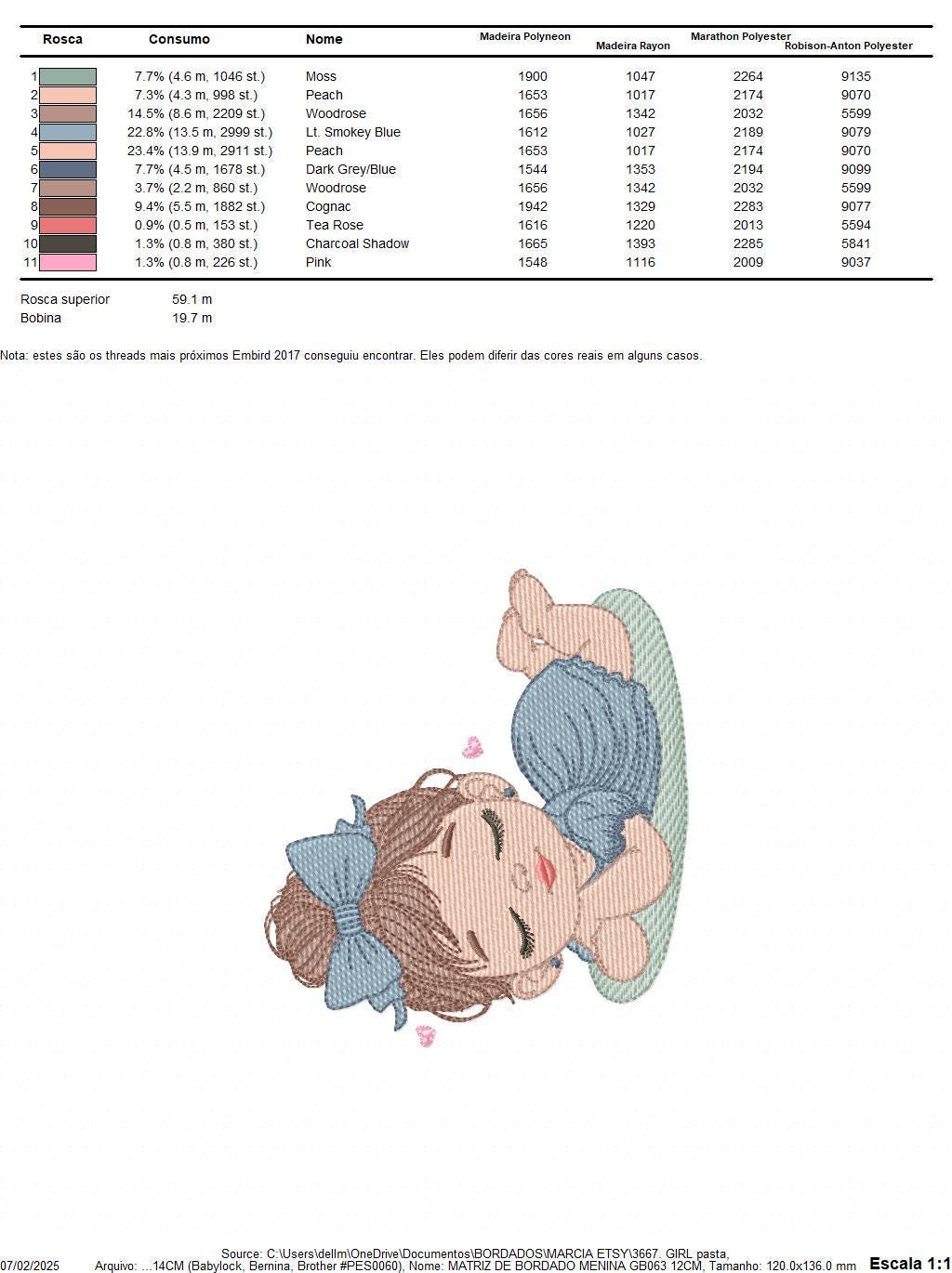 Sleeping Baby girl embroidery designs - Laying Child with long hair machine embroidery pattern - Princess embroidery file - Instant download