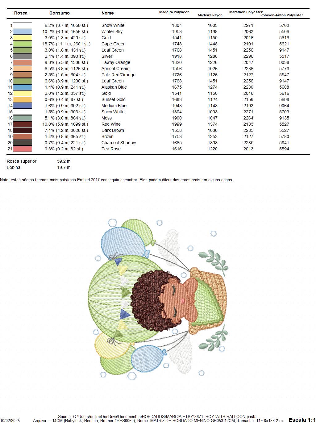 Sleeping Baby Boy with Balloons embroidery designs - Boy with black curly hair machine embroidery pattern - Birth Chart - Instant download