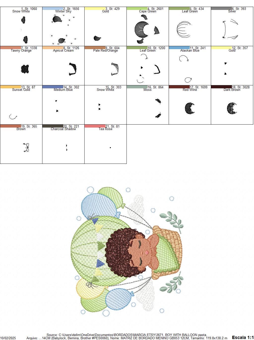 Sleeping Baby Boy with Balloons embroidery designs - Boy with black curly hair machine embroidery pattern - Birth Chart - Instant download