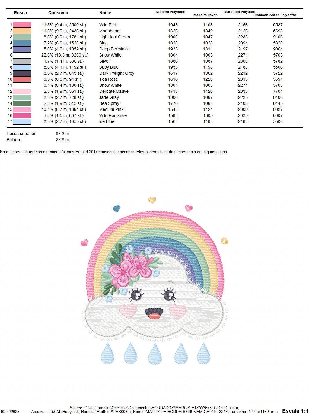 Raining Cloud embroidery design - Colorful Rainbow machine embroidery pattern - Cloud with happy face - Instant digital download pes jef dst