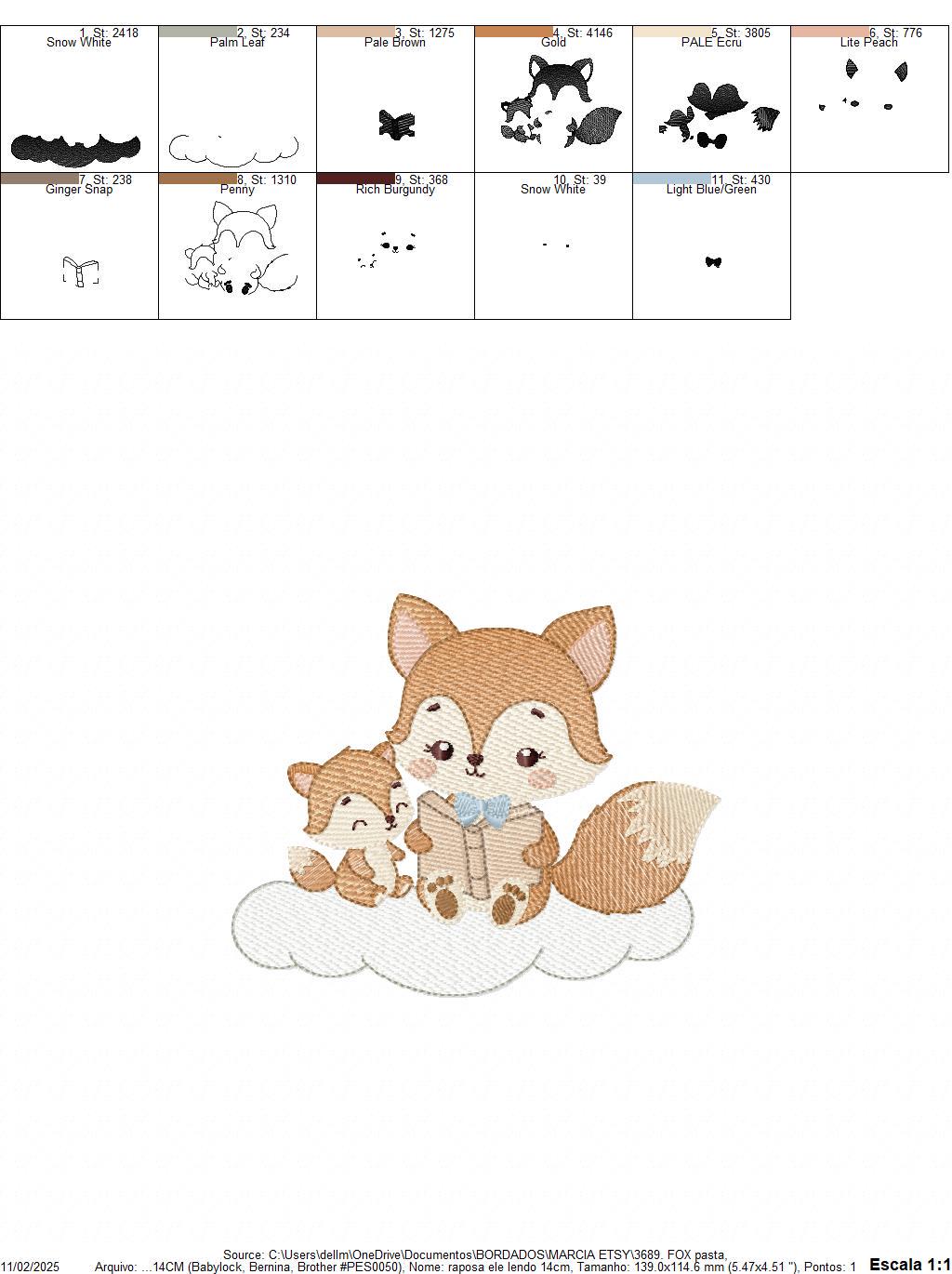 Fox reading embroidery designs - Red Fox with cub machine embroidery pattern - Baby boy reading file - Instant download pes jef dst hus vp3
