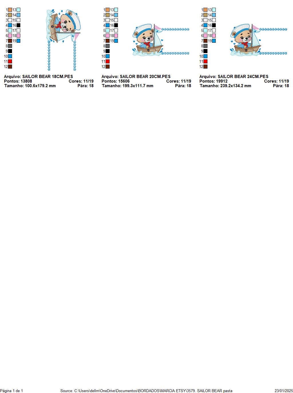 Nautical Bear with boat frame embroidery designs - Sailor Teddy bear machine embroidery pattern - Baby boy file - Instant download pes jef