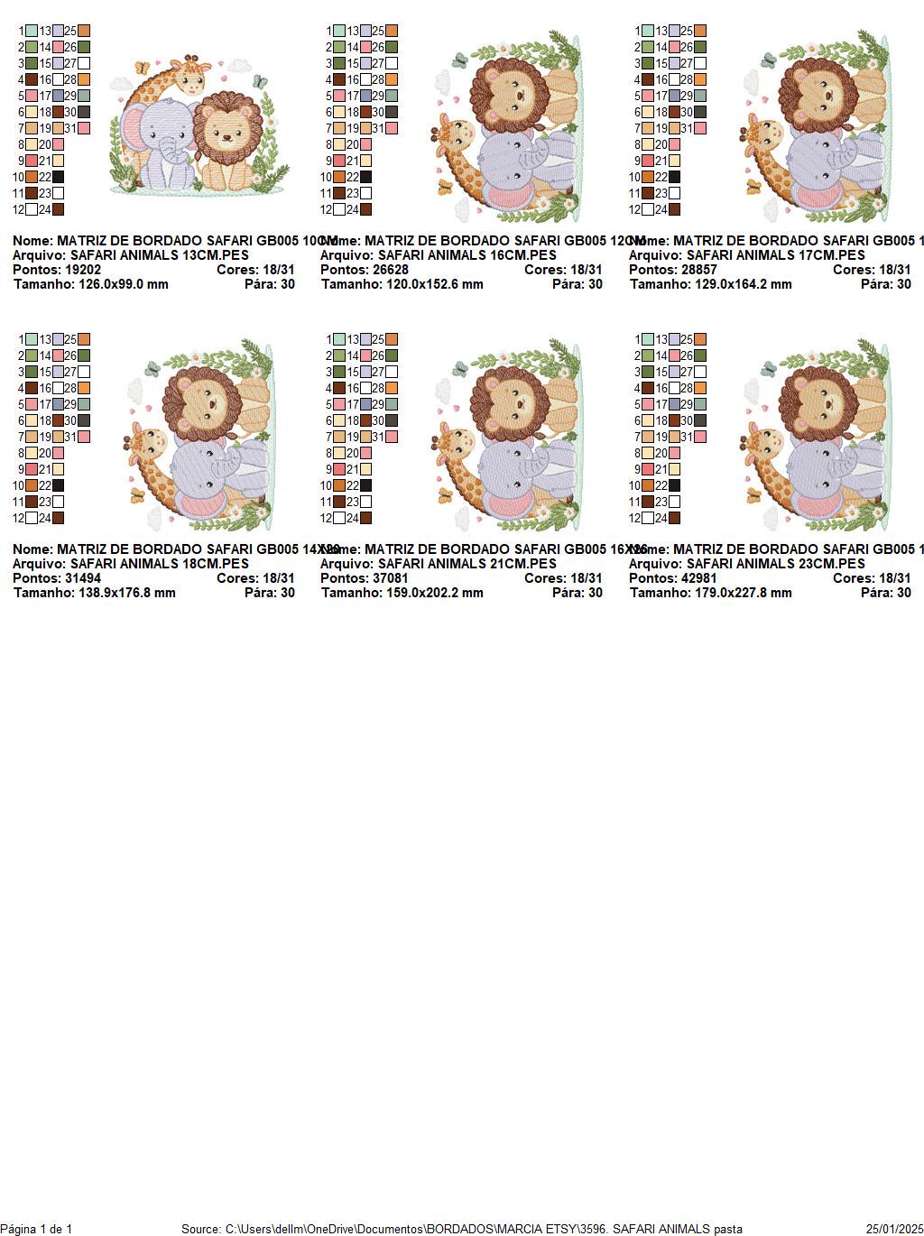 Safari Wild Animal embroidery designs - Giraffe Elephant Lion machine embroidery pattern - Baby boy girl file - Instant digital download pes