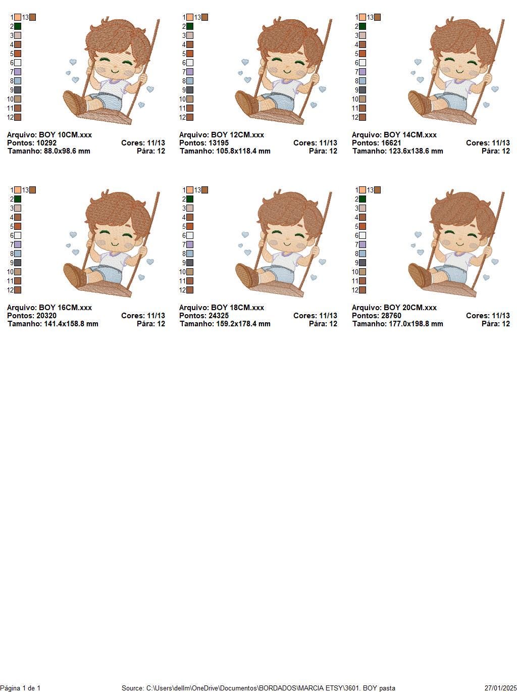 School Boy embroidery designs - Children playing machine embroidery pattern - Boy on swing with hearts file - Instant digital download pes
