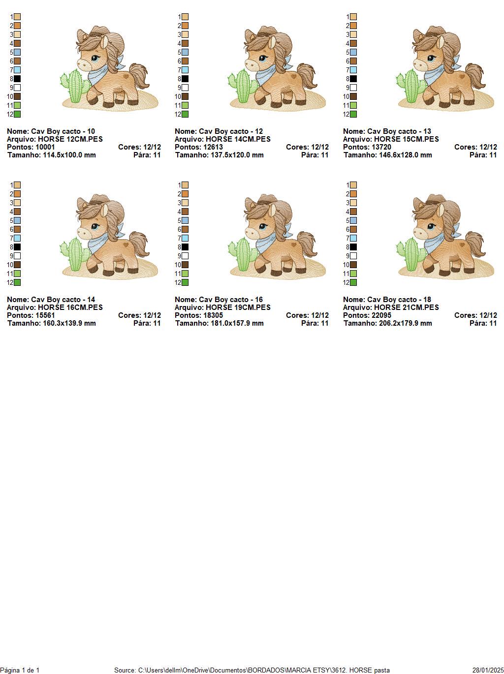 Horse embroidery design - Farm ranch animal machine embroidery pattern - Cowboy Horse with hat and bandana file - Instant download pes jef