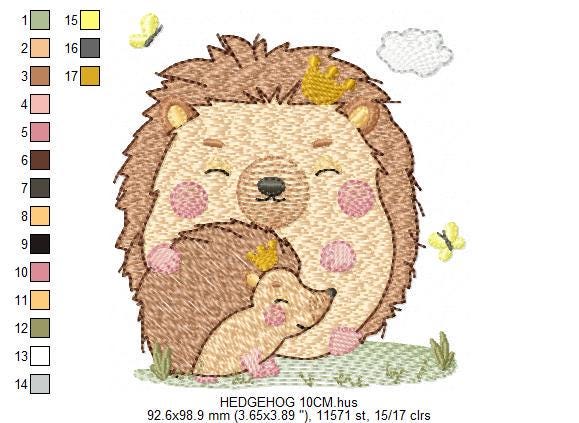 Hedgehog embroidery designs - Woodland Animal machine pattern - Baby Boy Dad and Son Porcupine file - Instant download pes jef dst hus vp3