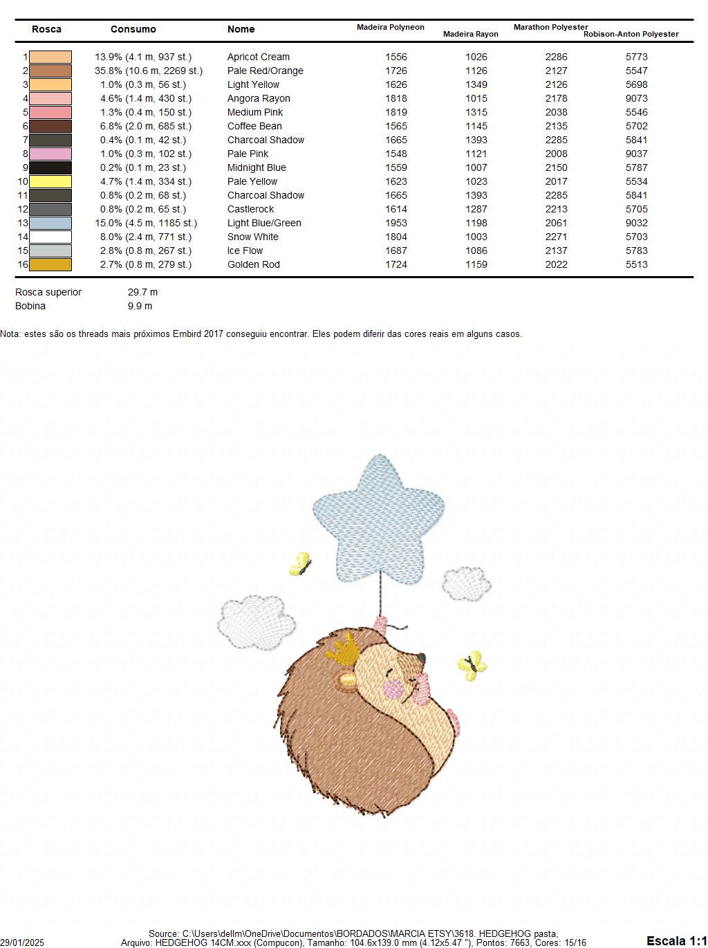 Hedgehog embroidery designs - Woodland Animal machine pattern - Baby Boy Porcupine with star balloon file - Instant download pes jef dst hus