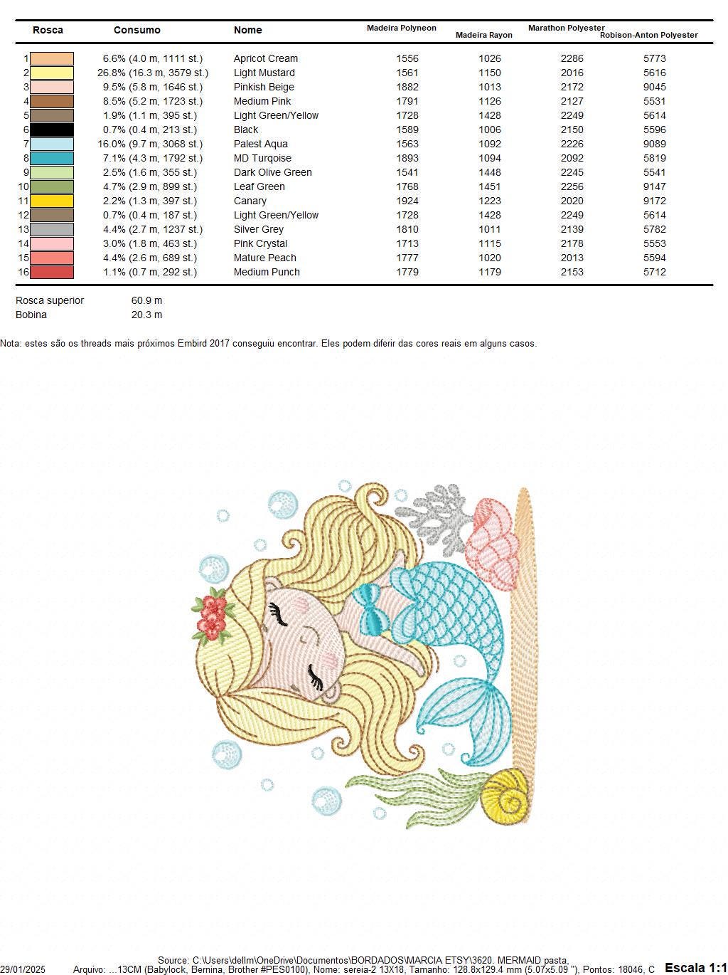 Mermaid embroidery designs - Ocean Sea Princess machine embroidery pattern - Mermaid rippled design - Baby Girl file - Instant download pes