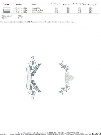 Crown embroidery designs - Laurel frame with banner machine embroidery pattern - Baby Monogram shape file - Instant download pes jef dst hus