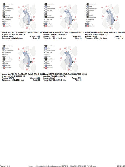 Plane embroidery designs - Airplane with clouds and hearts machine embroidery pattern - Baby boy Vehicle file - Instant download pes jef dst