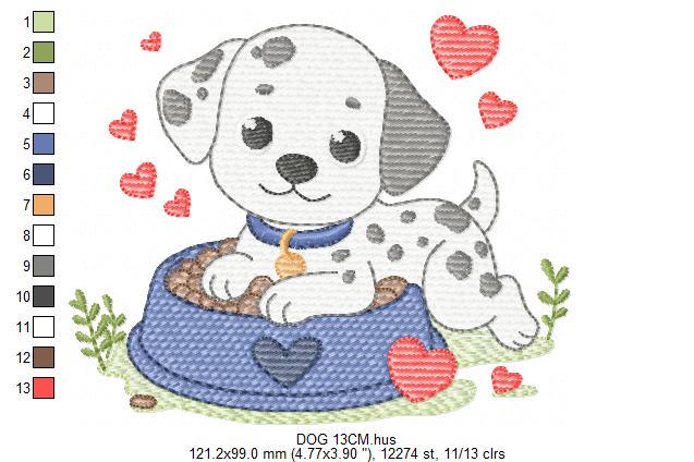 Dalmatian embroidery designs - Puppy Dog machine pattern - Animal House Pet file - Baby girl and boy embroidery - Instant digital download