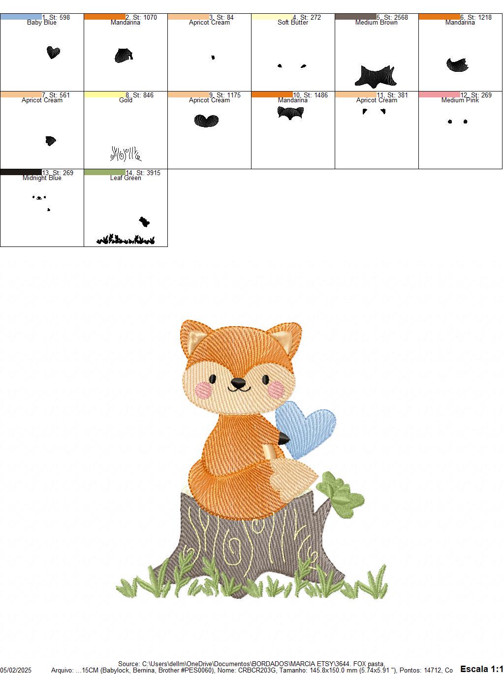 Fox embroidery designs - Red Fox with blue heart machine embroidery pattern - Baby Boy Woodland Animal file - Instant download pes jef dst