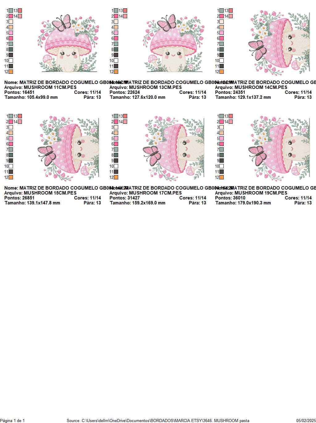 Mushroom with flowers embroidery designs - Toad with butterflies machine embroidery pattern - Kitchen Towel file - Instant download pes jef