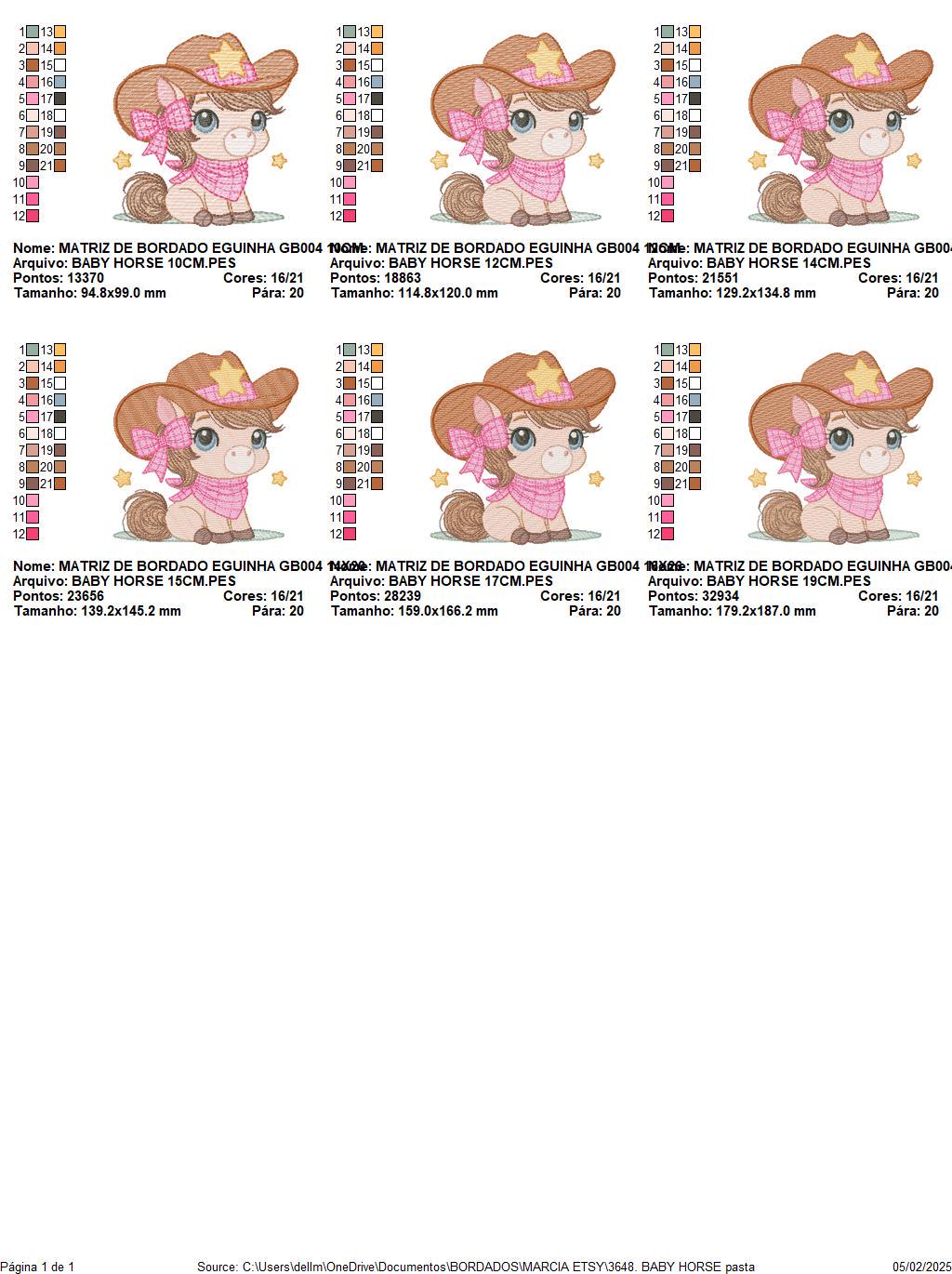 Cowgirl Horse embroidery design - Farm animal machine embroidery pattern - Girl Horse with bandana hat and sherriff file - Instant download