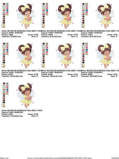 Fairy with wings embroidery designs - Angel with black curly hair machine embroidery pattern - Baby Girl Pixie - Instant download pes jef