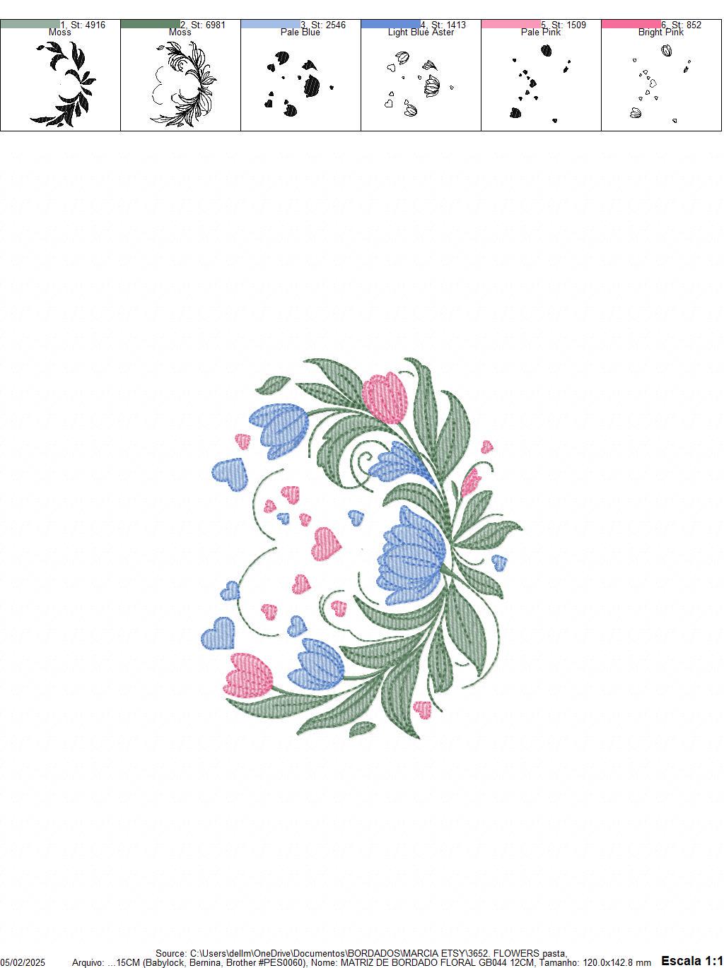 Flowers and hearts embroidery designs - Tulips Kitchen Towel machine embroidery pattern - Roses laurel Wreath - Instant download pes jef dst