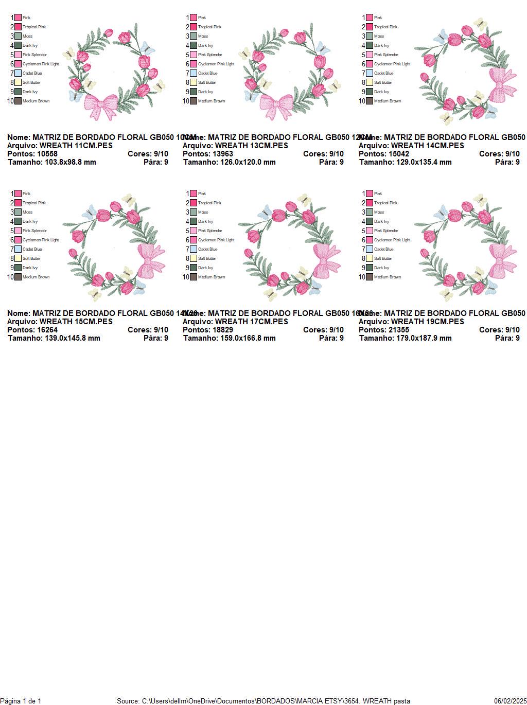 Monogram Floral Frame embroidery designs - Roses Wreath machine embroidery pattern - Flower wreath embroidery file - digital download