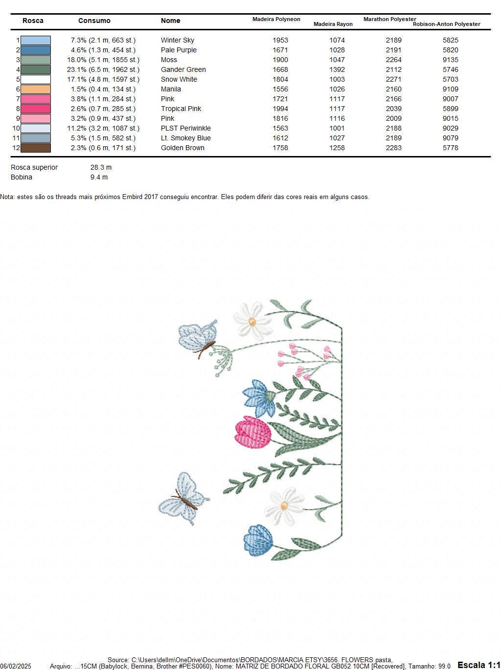 Flower garden embroidery design - Tulip flowers with butterflies machine embroidery pattern - Kitchen Tea towel divider - Instant download