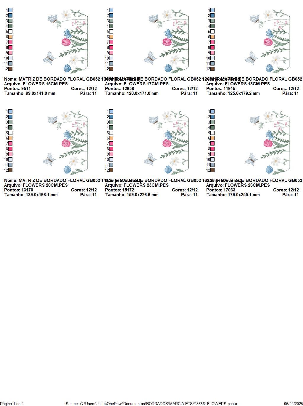 Flower garden embroidery design - Tulip flowers with butterflies machine embroidery pattern - Kitchen Tea towel divider - Instant download