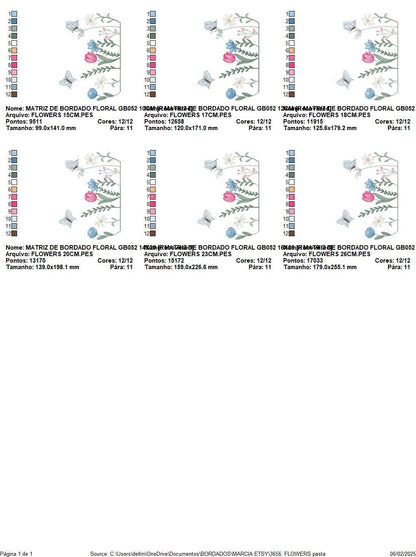 Flower garden embroidery design - Tulip flowers with butterflies machine embroidery pattern - Kitchen Tea towel divider - Instant download