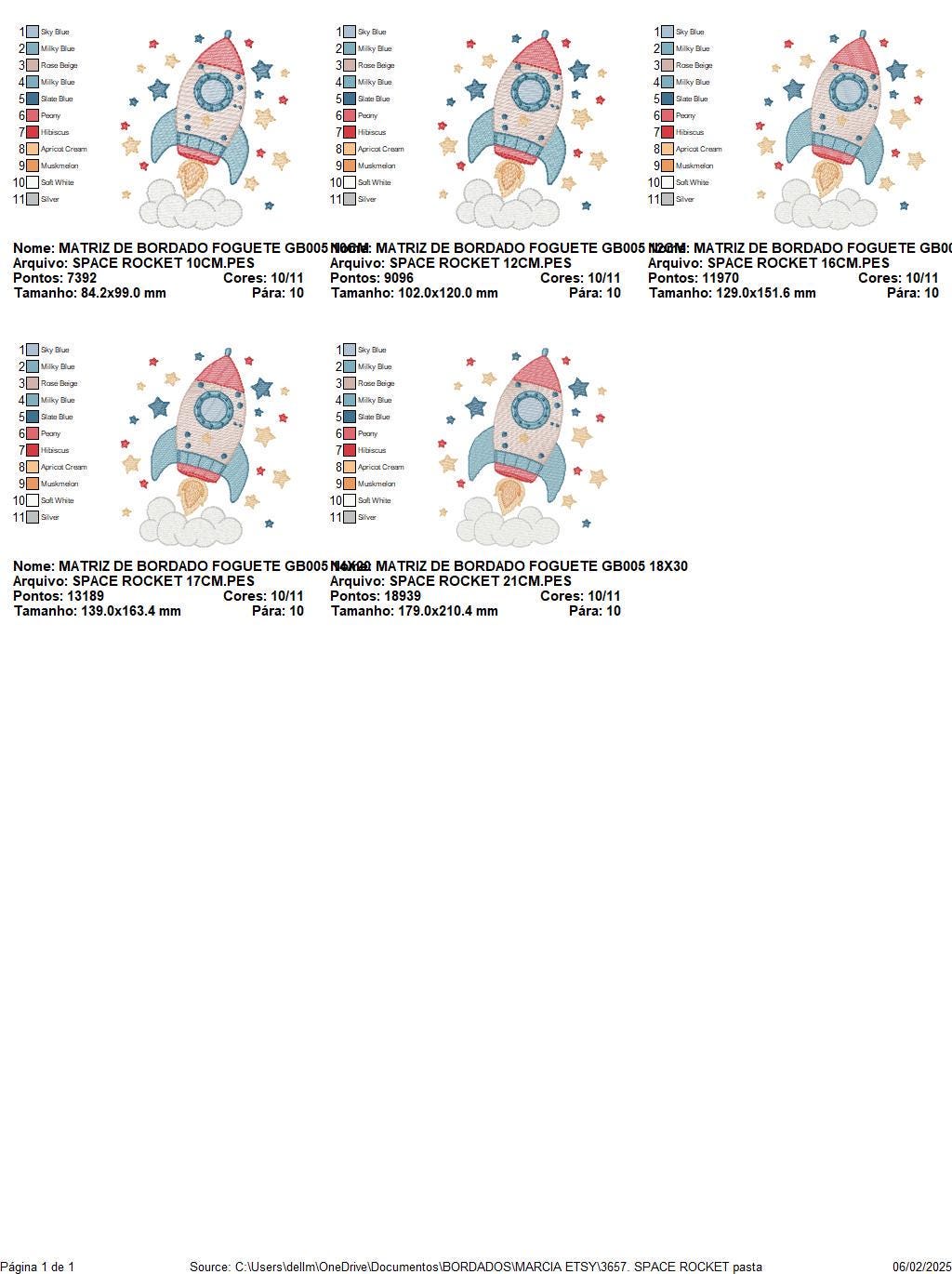 Space Rocket embroidery designs - Rocket with stars machine embroidery pattern - Moon and planet embroidery file - Instant download pes jef