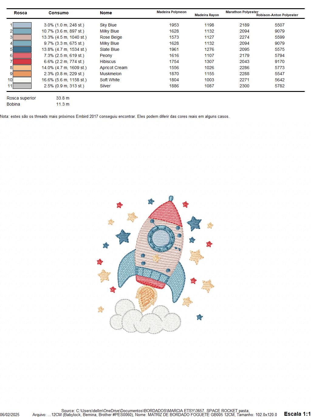 Space Rocket embroidery designs - Rocket with stars machine embroidery pattern - Moon and planet embroidery file - Instant download pes jef