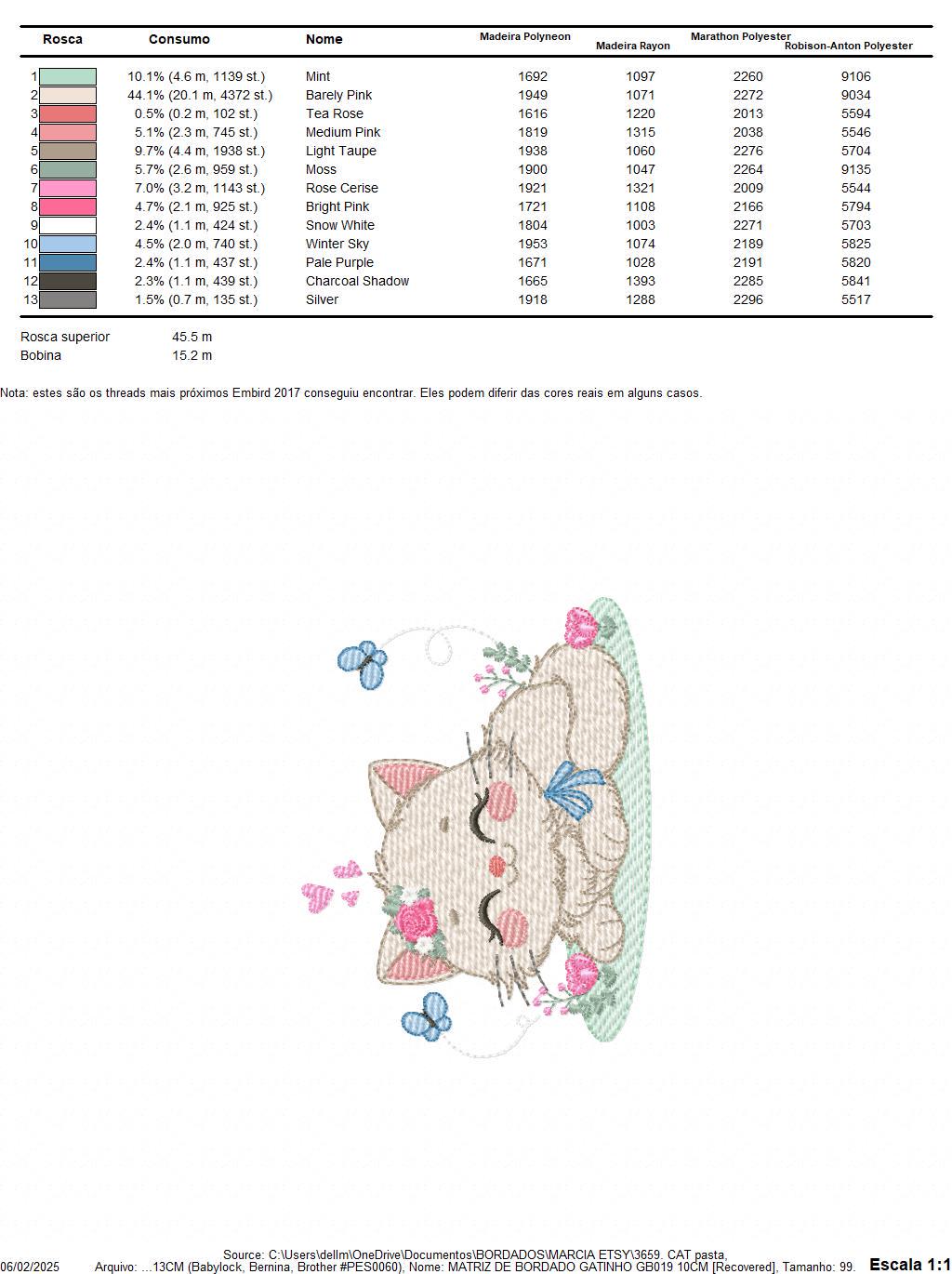 Sleeping Cat with flowers embroidery design - Kitty with butterflies machine embroidery pattern - Pet Baby girl file - Instant download pes