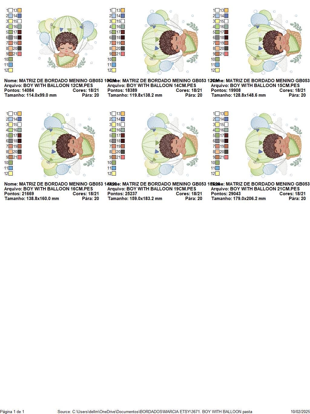 Sleeping Baby Boy with Balloons embroidery designs - Boy with black curly hair machine embroidery pattern - Birth Chart - Instant download
