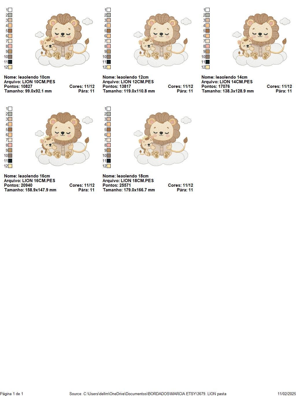 Lion reading embroidery designs - Safari wild animal with cub machine embroidery pattern - Baby boy reading file - Instant download pes jef