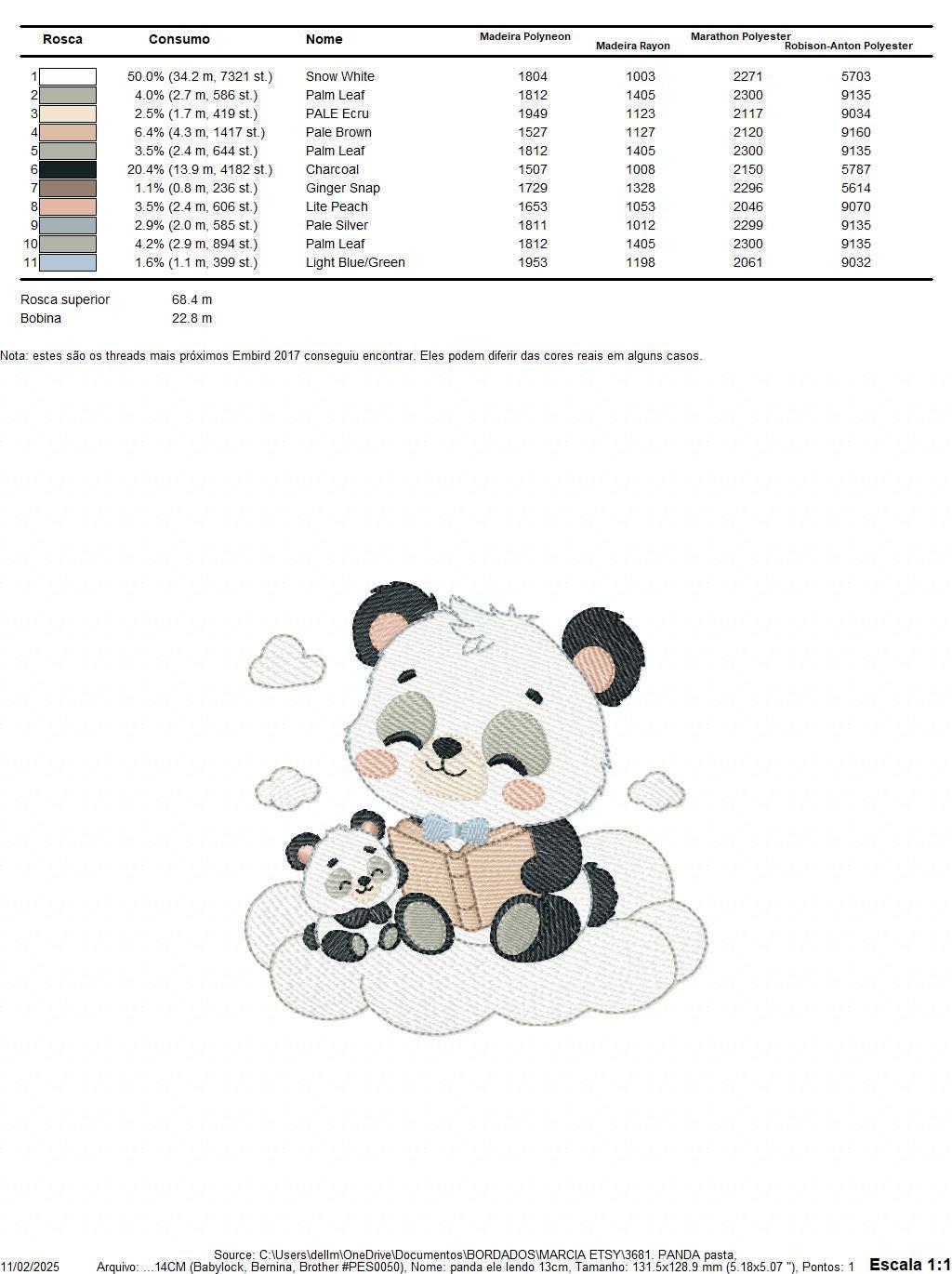 Panda reading embroidery design - Animal with cub machine embroidery pattern - Baby boy reading a book file - Instant download pes jef dst