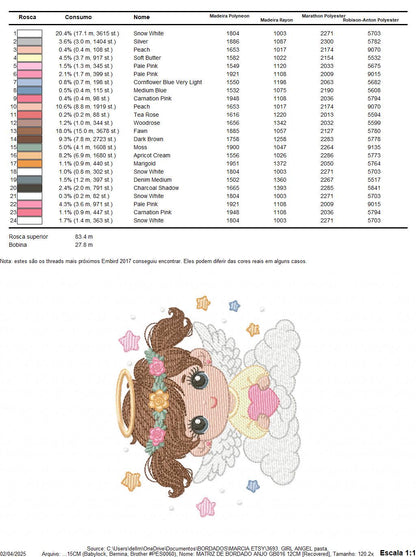 Angel with wings embroidery designs - Angelic Baby girl with cloud machine embroidery pattern - Girl with wings - Instant download pes jef