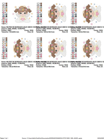 Angel with wings embroidery designs - Angelic Baby girl with cloud machine embroidery pattern - Girl with wings - Instant download pes jef