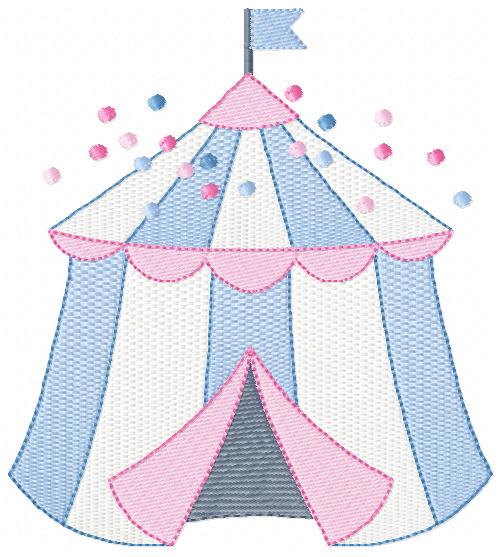 Circus embroidery design - Market Tent machine embroidery pattern - Fair Tent embroidery file - Instant digital download file pes jef dst