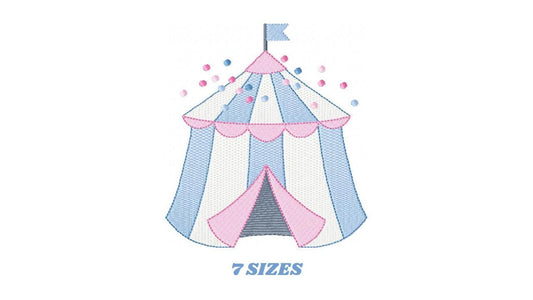 Circus embroidery design - Market Tent machine embroidery pattern - Fair Tent embroidery file - Instant digital download file pes jef dst