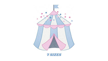 Circus embroidery design - Market Tent machine embroidery pattern - Fair Tent embroidery file - Instant digital download file pes jef dst