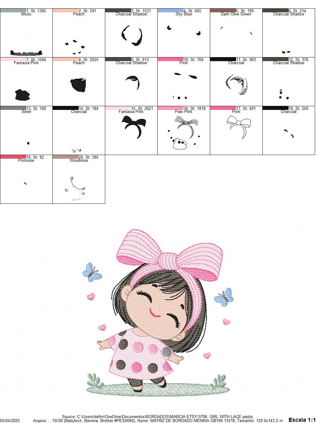 Girl embroidery designs - Baby girl with lace embroidery design machine embroidery pattern - Toddler file - Instant digital download pes jef
