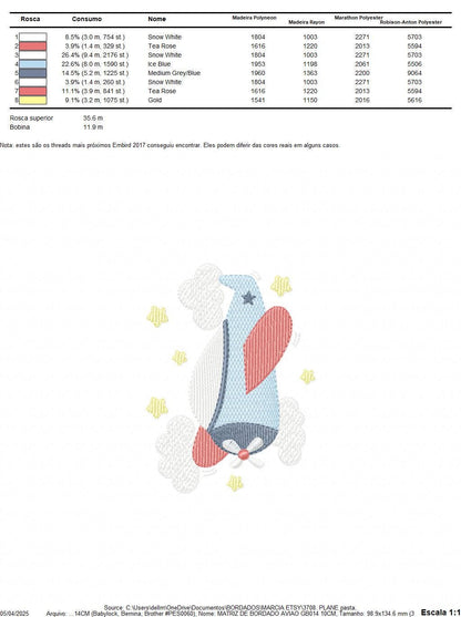 Plane embroidery designs - Airplane with clouds and stars machine embroidery pattern - Vehicle Sky Baby boy file - Instant download pes jef