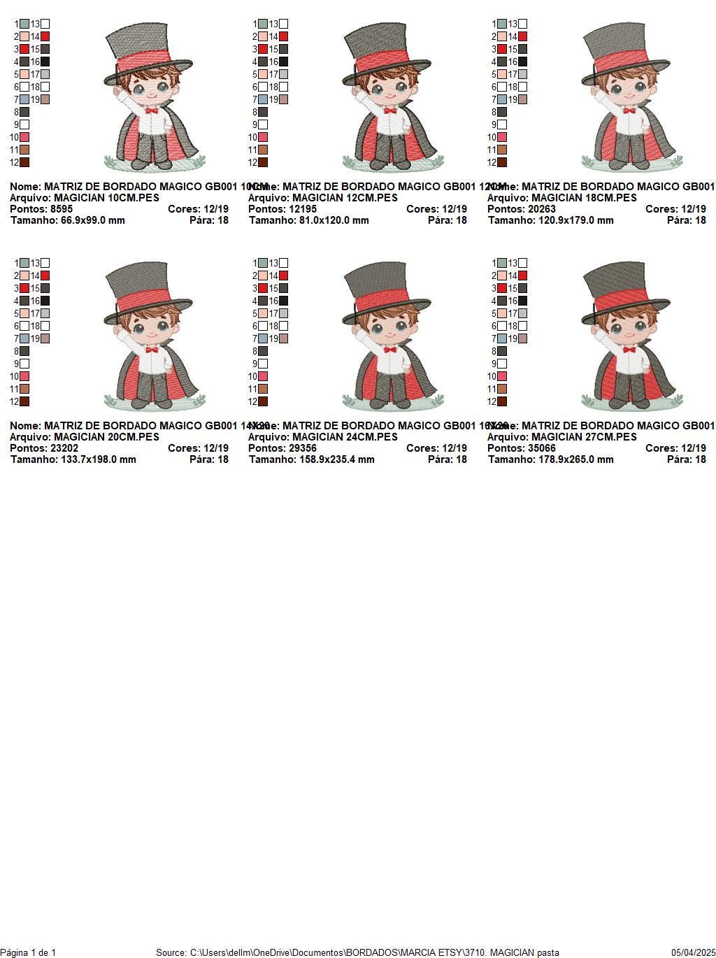 Magician embroidery designs - Circus presenter with top hat and coat machine embroidery pattern - Baby Boy file - Instant digital download