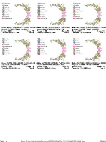 Laurel with lace and flowers embroidery designs - Floral wreath machine embroidery pattern - Monogram frame file - Instant digital download