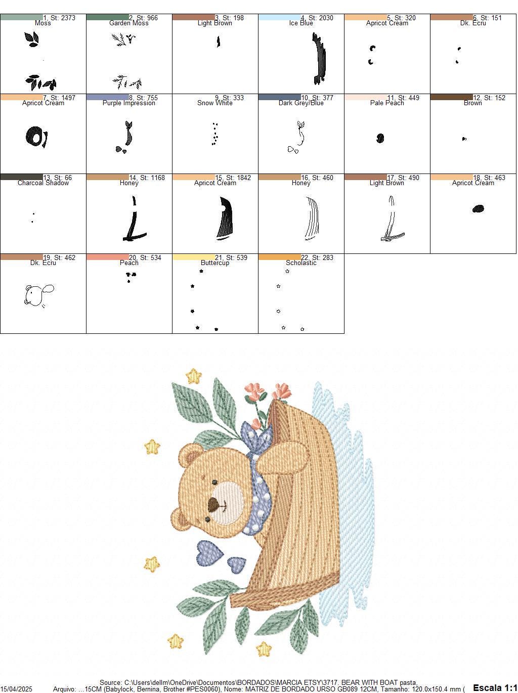 Camping Teddy Bear embroidery designs - Sailor Bear with boat machine embroidery pattern - Baby Boy Scout file - Instant download pes jef