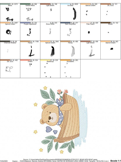 Camping Teddy Bear embroidery designs - Sailor Bear with boat machine embroidery pattern - Baby Boy Scout file - Instant download pes jef
