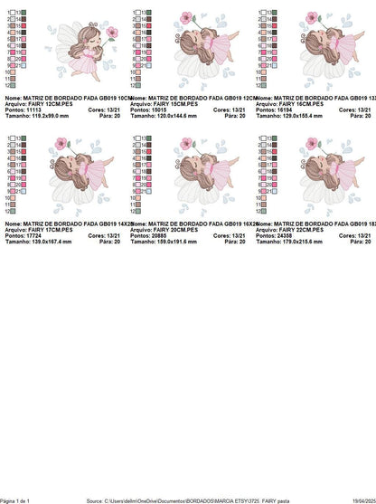 Fairy embroidery designs - Baby girl with wings and flowers machine embroidery pattern - Garden Pixie file - Instant Download pes jef dst