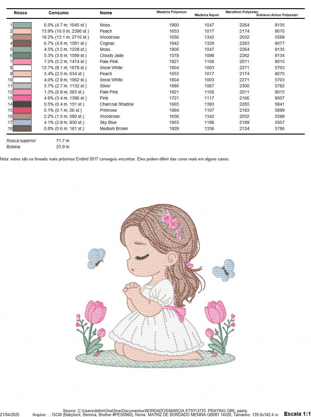 Praying girl embroidery designs - First Communion Girl down on her knees machine embroidery pattern - Christian file - Instant download
