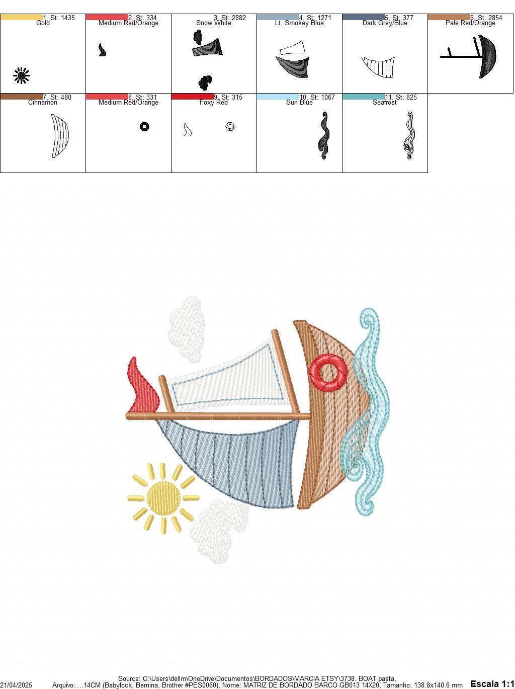 Boat embroidery designs - Sailboat machine embroidery pattern - Sea Ocean Nautical Baby boy file - Instant digital download pes jef dst hus