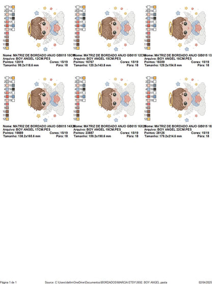 Angel with wings embroidery designs - Angelic Baby boy with cloud machine embroidery pattern - Boy with wings - Instant download pes jef dst