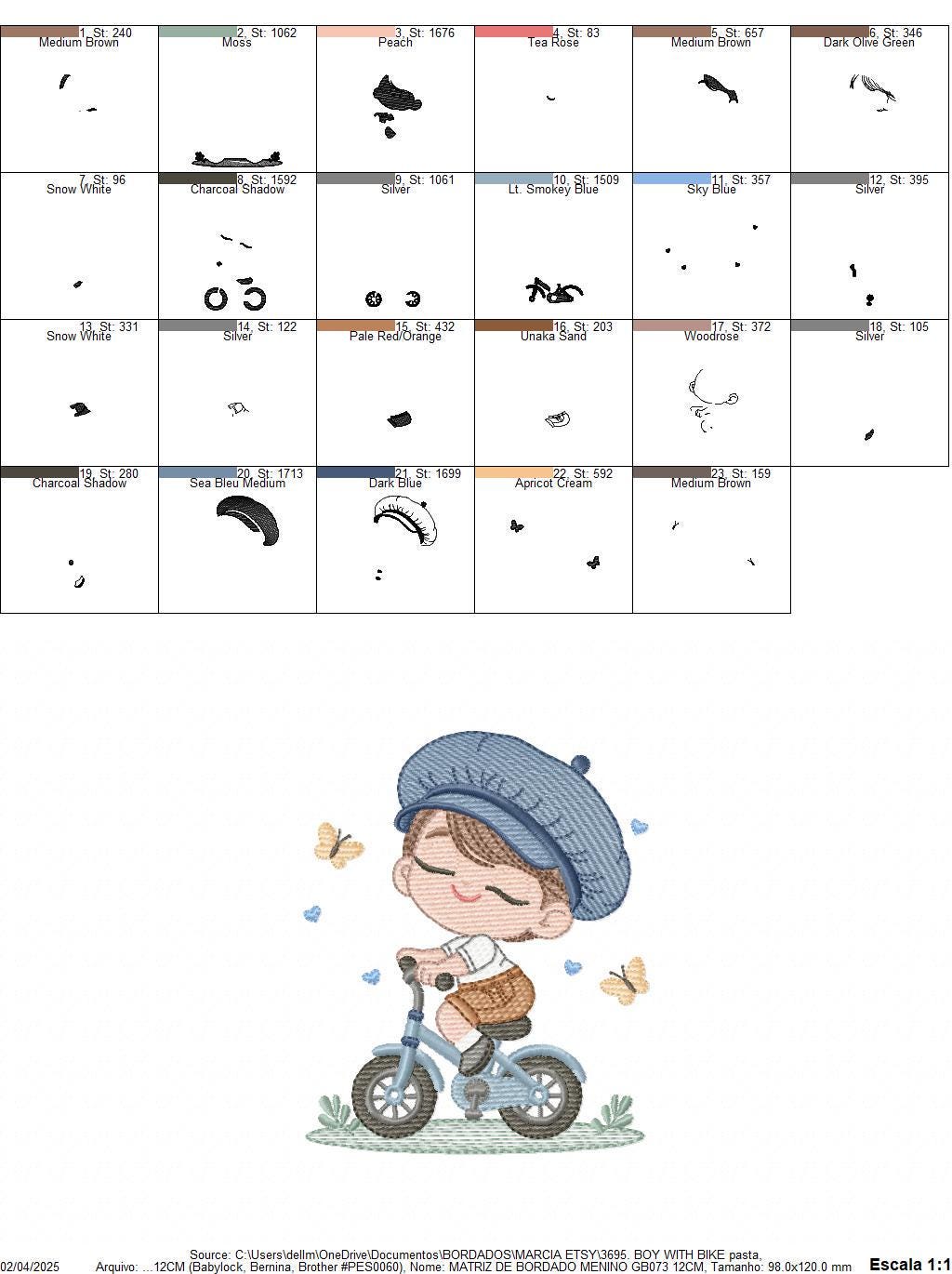 Boy with bike embroidery designs - Baby Boy with beret hat machine embroidery pattern - Bicycle cyclist Biker - Instant digital download