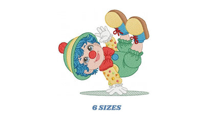 Circus Clown embroidery designs - Clown with funny hat machine embroidery pattern - Baby Boy Birthday file - instant digital download pes