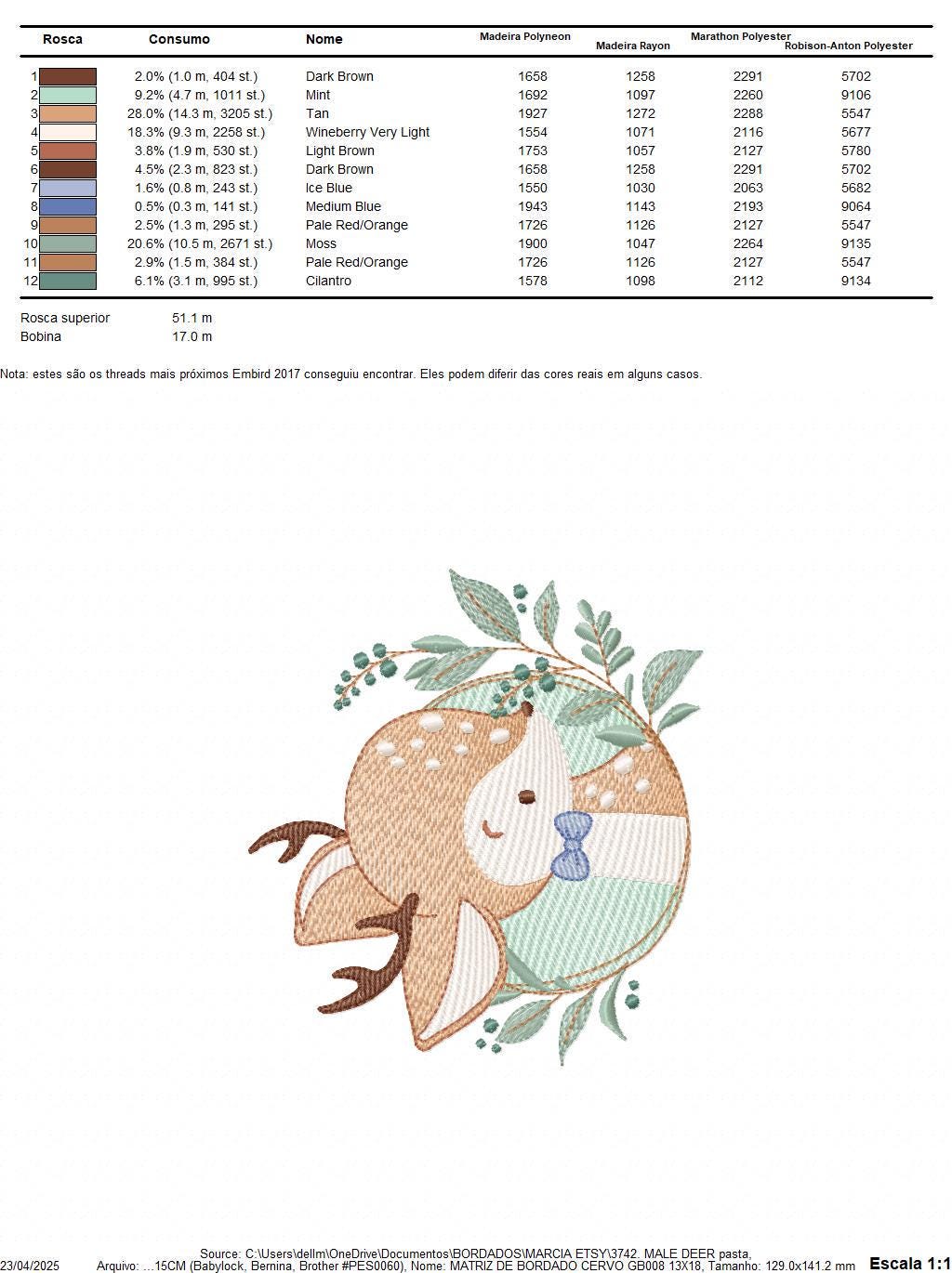 Deer embroidery design - Woodland animal with laurel frame machine embroidery pattern - Baby boy file - Instant digital download pes jef dst