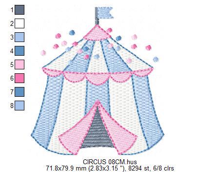 Circus embroidery design - Market Tent machine embroidery pattern - Fair Tent embroidery file - Instant digital download file pes jef dst