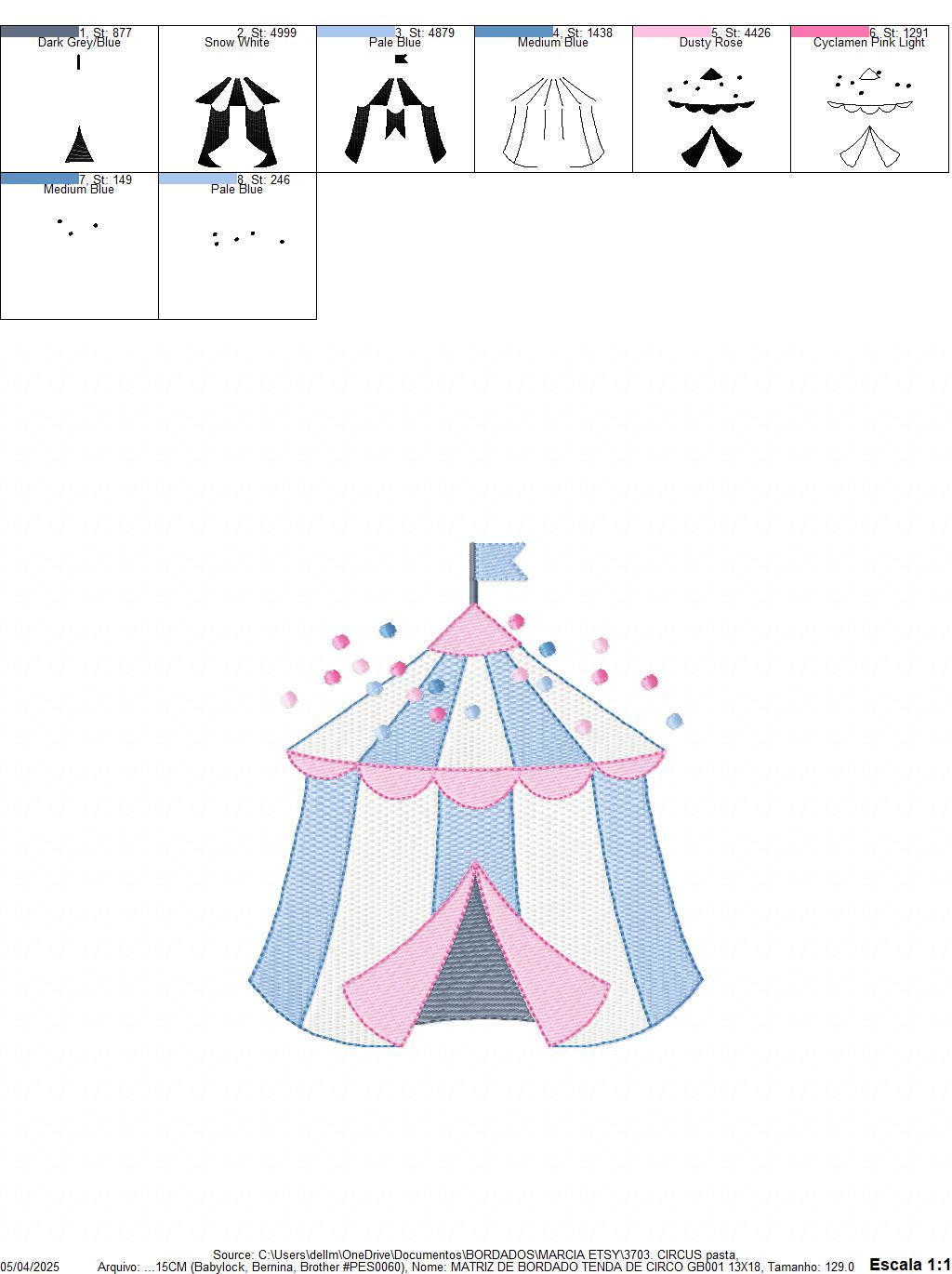 Circus embroidery design - Market Tent machine embroidery pattern - Fair Tent embroidery file - Instant digital download file pes jef dst